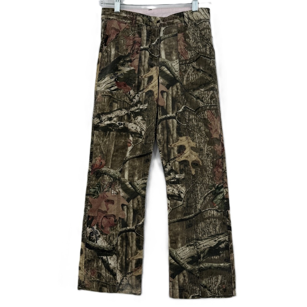 Mossy Oak Break-Up Infinity Camo Pants Girls Size L 10-12 Brown Hunting